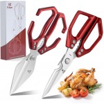 Kitchen Scissors Set Upgraded - Heavy Duty Stainless Steel Kitchen Shears, Sharp Poultry Scissors for Meat, Chicken Bones, and Turkey, Dishwasher Safe