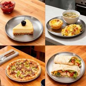 16 Inch Pizza Pan for Oven 2 Pack Stainless Steel Baking Sheet Round Plates for Cake Pie and Salad Pizza Steel Large Tray Oven Dishwasher Safe & Easy Clean