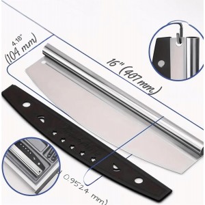 Multifunctional Stainless Steel Pizza Cutter & Chopper – Chef Knife Style Food Slicer for Pizza, Cheese, Pasta, Meat & Vegetables, Heavy-Duty Pizza Cutter for Homes, Kitchen, and Restaurants.