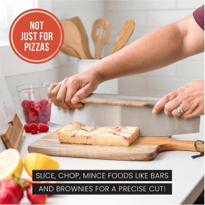Multifunctional Stainless Steel Pizza Cutter & Chopper – Chef Knife Style Food Slicer for Pizza, Cheese, Pasta, Meat & Vegetables, Heavy-Duty Pizza Cutter for Homes, Kitchen, and Restaurants.
