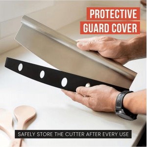 Multifunctional Stainless Steel Pizza Cutter & Chopper – Chef Knife Style Food Slicer for Pizza, Cheese, Pasta, Meat & Vegetables, Heavy-Duty Pizza Cutter for Homes, Kitchen, and Restaurants.