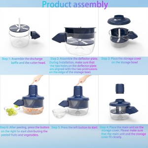 Automatic Grape Peeler Machine,Electric Peeling Machine for Grape,Automatic Garlic & Cherry Tomato Peeler Skin Remover Tool for Small Fruits,Efficient Peeling Kitchen Gadget for Home Use (Blue)