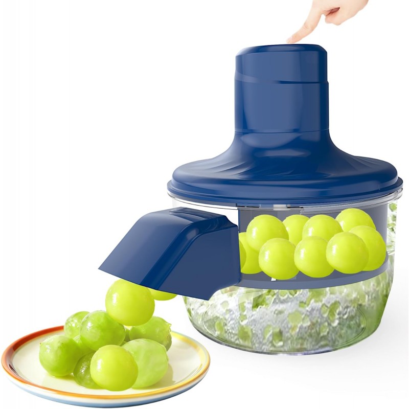 Automatic Grape Peeler Machine,Electric Peeling Machine for Grape,Automatic Garlic & Cherry Tomato Peeler Skin Remover Tool for Small Fruits,Efficient Peeling Kitchen Gadget for Home Use (Blue)