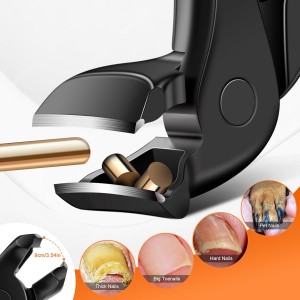 DRMODE Toenail Clippers for Seniors, Long Handled Angled Head Toe Nail Clippers for Thick Nails for Seniors with Wide Opening, Large Heavy Duty Finger Nail Clippers for Men Women with Catcher