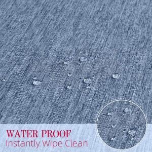 Cloth Place Mats Set of 8–Reusable Rectangular Waterproof Fabric Polyester Washable Wipeable Heat Resistant Linen for Kitchen Dining Dinner Restaurant Wedding Table(Denim blue/13x19 Inch)