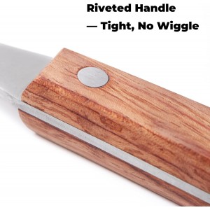 Granny Fork 10 Inch, 2-Tine Cooking Meat Fork – 2.5mm Thick 420 Stainless Steel with Wood Handle, Easy-Grip Carving/Turning/Lifting Tool for Cast Iron Skillet & Roasting Pan, Home Cooks & Seniors