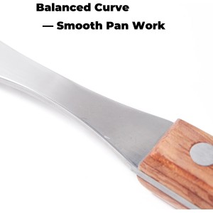 Granny Fork 10 Inch, 2-Tine Cooking Meat Fork – 2.5mm Thick 420 Stainless Steel with Wood Handle, Easy-Grip Carving/Turning/Lifting Tool for Cast Iron Skillet & Roasting Pan, Home Cooks & Seniors