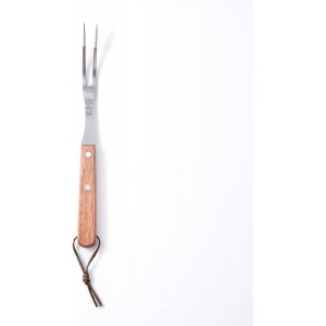 Granny Fork 10 Inch, 2-Tine Cooking Meat Fork – 2.5mm Thick 420 Stainless Steel with Wood Handle, Easy-Grip Carving/Turning/Lifting Tool for Cast Iron Skillet & Roasting Pan, Home Cooks & Seniors