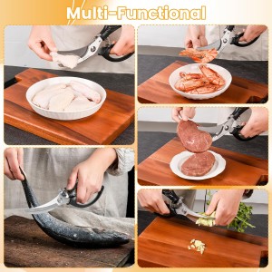 Heavy Duty Poultry Shears Kitchen Shears for Food Kitchen Scissors All Ppurpose Heavy Duty Scissors for Chicken, Meat, Bone, Poultry, Spring Loaded, Dishwasher Safe
