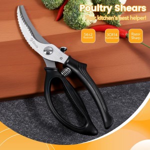 Heavy Duty Poultry Shears Kitchen Shears for Food Kitchen Scissors All Ppurpose Heavy Duty Scissors for Chicken, Meat, Bone, Poultry, Spring Loaded, Dishwasher Safe