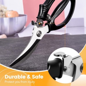 Heavy Duty Poultry Shears Kitchen Shears for Food Kitchen Scissors All Ppurpose Heavy Duty Scissors for Chicken, Meat, Bone, Poultry, Spring Loaded, Dishwasher Safe