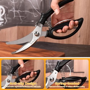 Heavy Duty Poultry Shears Kitchen Shears for Food Kitchen Scissors All Ppurpose Heavy Duty Scissors for Chicken, Meat, Bone, Poultry, Spring Loaded, Dishwasher Safe