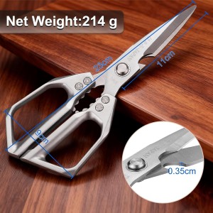 Professional Kitchen Scissors,Heavy Duty Multi-Purpose Food Cooking Shears for Jointing Chicken,Cutting Herbs,Opening Packages - Dishwasher Safe with Bottle Opener