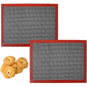 2 Pcs Perforated Silicone Baking Mats 15...