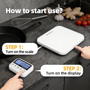 Digital Kitchen Food Scale 33lb-Detachable LCD Display,1g/0.1oz Precise Electronic Weight Scale for Baking, Tare/Hold/Timer Function, Glass Platform, Count Mode, Wall-Mount & Tilt Stand