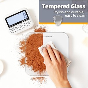 Digital Kitchen Food Scale 33lb-Detachable LCD Display,1g/0.1oz Precise Electronic Weight Scale for Baking, Tare/Hold/Timer Function, Glass Platform, Count Mode, Wall-Mount & Tilt Stand