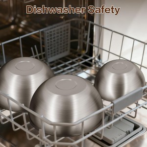 3-Piece Stainless Steel Mixing Bowls Set, 1.45, 2.22 & 3.38 Qt with Measurement Marks, Food Grade 304, Dishwasher Safe & Stackable for Baking, Tossing Salads, and Meal Prep for Your Kitchen