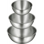 3-Piece Stainless Steel Mixing Bowls Set, 1.45, 2.22 & 3.38 Qt with Measurement Marks, Food Grade 304, Dishwasher Safe & Stackable for Baking, Tossing Salads, and Meal Prep for Your Kitchen