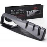 Knife Sharpener with 5 Adjustable Angle, Coarse & Fine Knife Sharpener Tool, Handheld Manual Knives Sharpener for All Knives Including Kitchen Knives, Pocket, Scissors