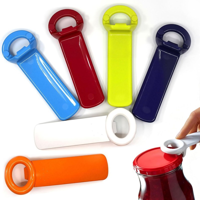 6 Pack Jar Key Opener - Plastic Jar Lid Opener with Easy Grip Hand Held 5.5