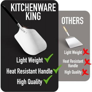 Kitchenware King™ - Premium Pizza Peel 12 inch For Crispy Crust Results - Essential Pizza Spatula Paddle For Outdoor And Indoor Cooking - Premium Innovated Non-Stick Paddle For Baking Steel And Stone