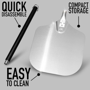 Kitchenware King™ - Premium Pizza Peel 12 inch For Crispy Crust Results - Essential Pizza Spatula Paddle For Outdoor And Indoor Cooking - Premium Innovated Non-Stick Paddle For Baking Steel And Stone