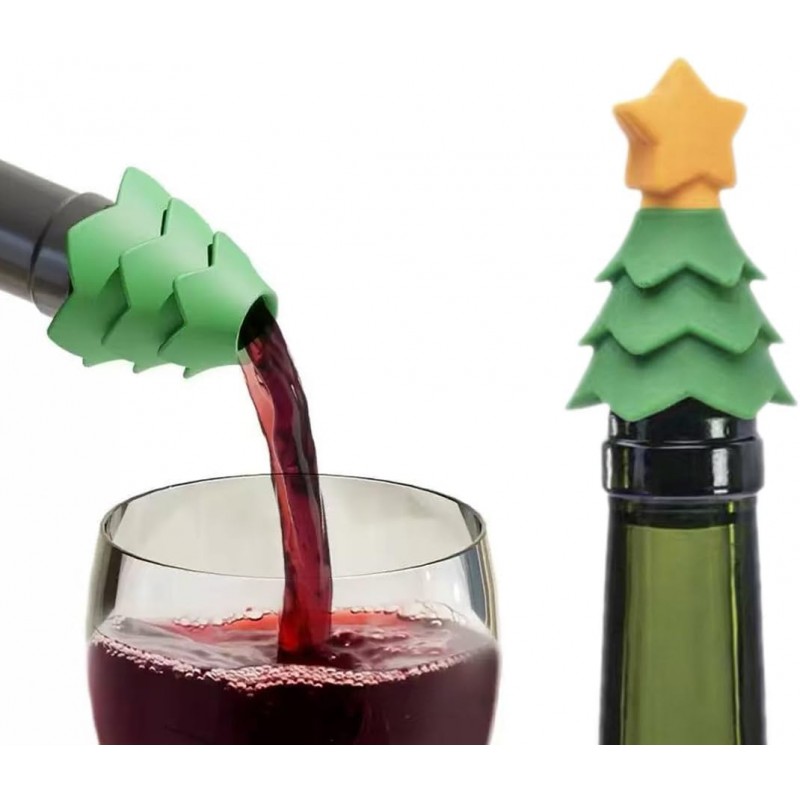Christmas Tree Wine Pourer/Stopper,Airtight Wine Bottle Sealer,Ideal Gift Accessory for Wine Lovers