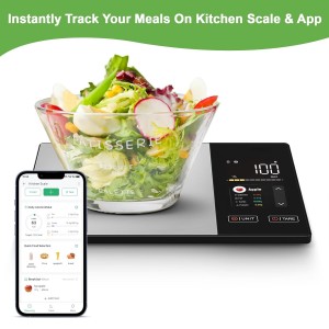 Smart Food Scale with Nutritional Calculator, Digital Kitchen Scale for Weight Loss, Free App with 23 Nutrients & Calorie Tracking, Digital Weight Grams & Ounces, 11 lb/5 kg