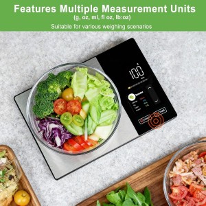 Smart Food Scale with Nutritional Calculator, Digital Kitchen Scale for Weight Loss, Free App with 23 Nutrients & Calorie Tracking, Digital Weight Grams & Ounces, 11 lb/5 kg