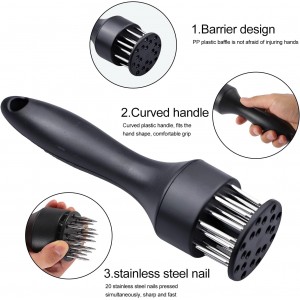 Meat Tenderizer Tool, Stainless Steel Needle Blade Design for Beef, Chicken, Steak, and Pork, Easy-to-Use Tenderizing Tool for Home Cooking