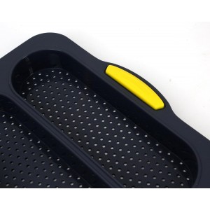 Silicone Baguette Bread Pan Loaf Mold – Sub Bread Roll Pans French Sourdough Mould 4 Slot Non-Stick Sandwich Homemade for Hoagie Restaurant Household Breakfast Dinner Baking, Hot Dog Bun Loaf Food