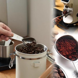 18/8 Stainless Steel Coffee Scoop, 2 Tbsp (30ml) Short Handle Measuring Spoon for Precise Measurement of Ground Coffee, Tea, Sugar, Flour
