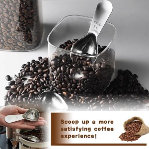 18/8 Stainless Steel Coffee Scoop, 2 Tbsp (30ml) Short Handle Measuring Spoon for Precise Measurement of Ground Coffee, Tea, Sugar, Flour