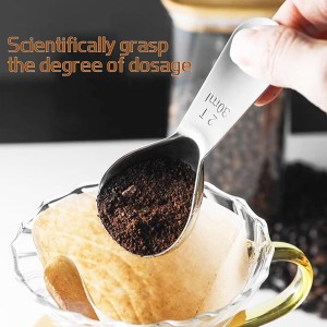 18/8 Stainless Steel Coffee Scoop, 2 Tbsp (30ml) Short Handle Measuring Spoon for Precise Measurement of Ground Coffee, Tea, Sugar, Flour