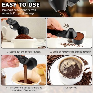 Measuring Spoon Funnel 2-in-1-2 TBSP Scoop for Protein Powder & Coffee - Anti-Spill Kitchen Utensil