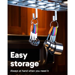 Dusico® Measuring Cups and Spoons Set of 10 - Stainless Steel Metal Measuring Cups Set for Cooking and Baking, Heavy Duty Stackable Measuring Set with Colorful Silicone Handles, Dishwasher Safe