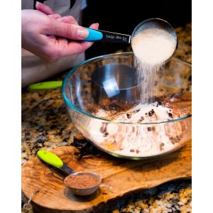 Dusico® Measuring Cups and Spoons Set of 10 - Stainless Steel Metal Measuring Cups Set for Cooking and Baking, Heavy Duty Stackable Measuring Set with Colorful Silicone Handles, Dishwasher Safe