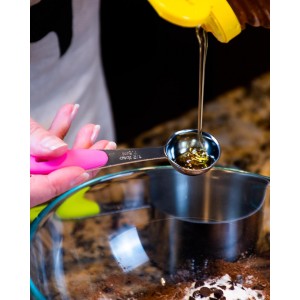 Dusico® Measuring Cups and Spoons Set of 10 - Stainless Steel Metal Measuring Cups Set for Cooking and Baking, Heavy Duty Stackable Measuring Set with Colorful Silicone Handles, Dishwasher Safe