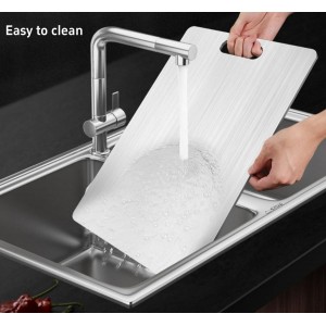 Titanium Cutting Board - New Upgrade 100% Pure Titanium Cutting Boards for Kitchen Double Sided Non Toxic Titanware Cutting Board,Hygiene Durable Dishwasher Safe Chopping Board (12"L x 9"W)