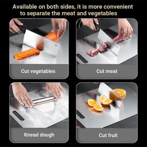 Titanium Cutting Board - New Upgrade 100% Pure Titanium Cutting Boards for Kitchen Double Sided Non Toxic Titanware Cutting Board,Hygiene Durable Dishwasher Safe Chopping Board (12"L x 9"W)