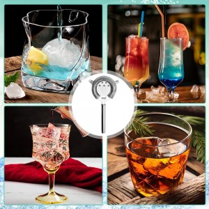 Cocktail Strainer Stainless Steel Bar Strainers Silvery Martini Strainer for Drinks Boston Shaker Mixing Glass Bartender Hawthorne Tools