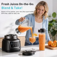 All-in-One Blender & Food Processor, 10-in-1 Professional Blender for Smoothies, Ice Crushing, Dough Making, Chopping, Grinding, Slicing & Shredding, Dishwasher Safe for Kitchen & Home Use