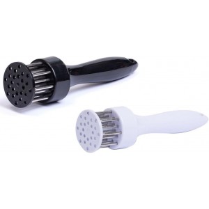 Meat Tenderizer Tool, 1 Pair Black and White, with 21 Ultra Sharp Stainless Steel Needle Blades, Profession Kitchen Gadgets
