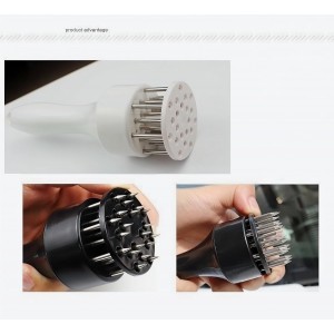 Meat Tenderizer Tool, 1 Pair Black and White, with 21 Ultra Sharp Stainless Steel Needle Blades, Profession Kitchen Gadgets