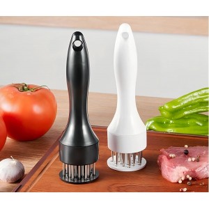Meat Tenderizer Tool, 1 Pair Black and White, with 21 Ultra Sharp Stainless Steel Needle Blades, Profession Kitchen Gadgets