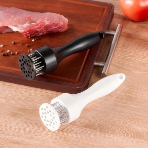 Meat Tenderizer Tool, 1 Pair Black and White, with 21 Ultra Sharp Stainless Steel Needle Blades, Profession Kitchen Gadgets