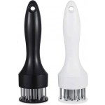 Meat Tenderizer Tool, 1 Pair Black and White, with 21 Ultra Sharp Stainless Steel Needle Blades, Profession Kitchen Gadgets