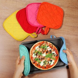 24 Pcs Pot Holders for Kitchen, Heat Resistant Quilted Hot Pads & Oven Mitts with Hanging Loops, Multicolor Cotton Potholder Set for Cooking & Baking (6 Colors)