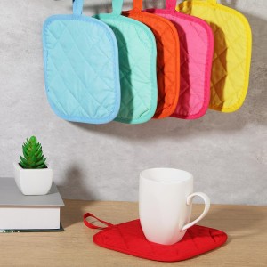 24 Pcs Pot Holders for Kitchen, Heat Resistant Quilted Hot Pads & Oven Mitts with Hanging Loops, Multicolor Cotton Potholder Set for Cooking & Baking (6 Colors)