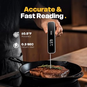 0.3S Instant Read Meat Thermometer – Digital Food Thermometer for Cooking, Grilling, BBQ, Candy, Air Fryer, Griddle – Kitchen Gadget Essentials & Gift for Him